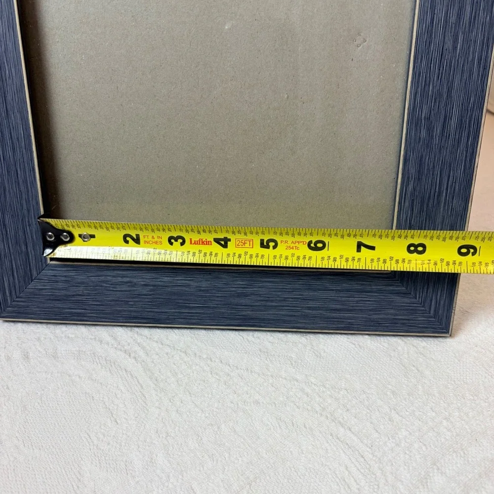 Textured Navy Blue Chambray Picture Frame 8x10 Tabletop Wall Mount Coatal Farm